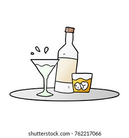 bebidas de dibujos animados en la bandeja