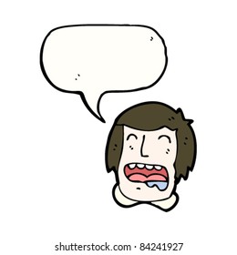 cartoon drooling man's face