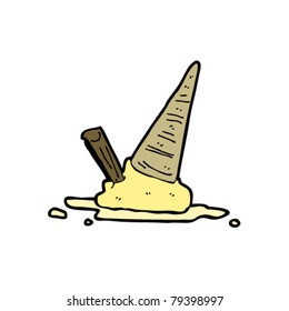 cartoon dropped ice cream cone