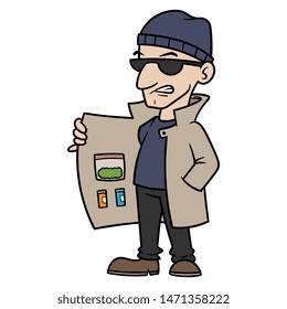 Cartoon Drug Dealer Vector Illustration