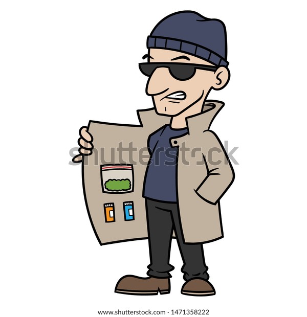 Cartoon Drug Dealer Vector Illustration