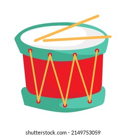 Cartoon drum icon. Vector illustration