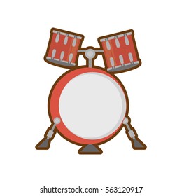 cartoon drum kit precussion musical vector illustration eps 10