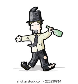caricatura ebrio viejo hobo