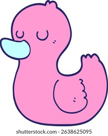 cartoon duck in bright neon colors
