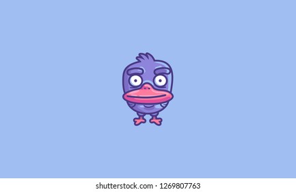 Cartoon Duck Character Vector Illustration