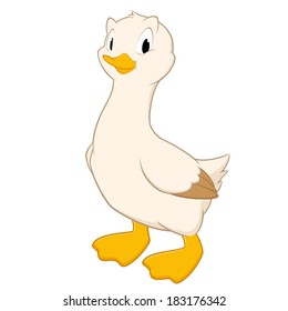 Cartoon duck. Isolated object for design element