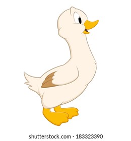 Cartoon duck. Isolated object for design element