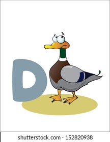 Cartoon Duck Letter D Stock Vector (Royalty Free) 152820938 | Shutterstock