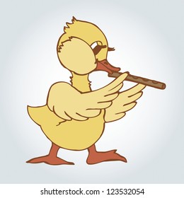 cartoon duck with a pipe vector illustration