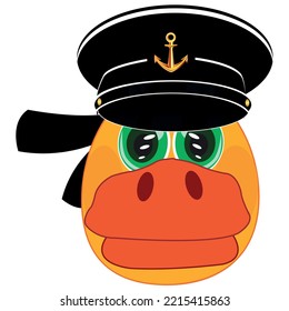 Cartoon of the duck of the sailor on white background is insulated