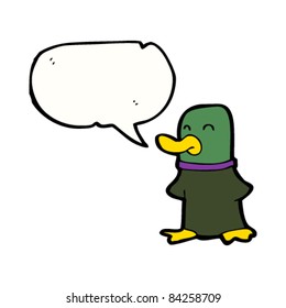 cartoon duck with speech bubble
