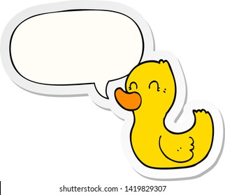 cartoon duck with speech bubble sticker