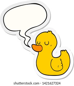 cartoon duck with speech bubble sticker