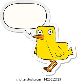 cartoon duck with speech bubble sticker