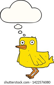 pato de dibujos animados con burbuja de pensamientos