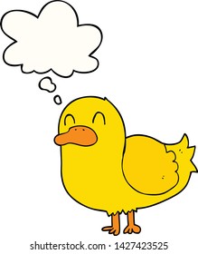 Cartoon-Ente mit Denkblase