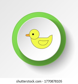 cartoon duck toy colored button icon. Signs and symbols can be used for web, logo, mobile app, UI, UX