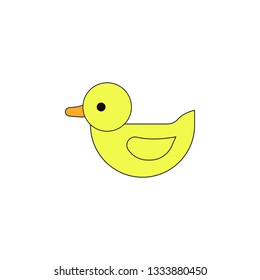 cartoon duck toy colored icon. Signs and symbols can be used for web, logo, mobile app, UI, UX