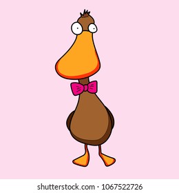 Cartoon duck. Vector Illustration. EPS 10