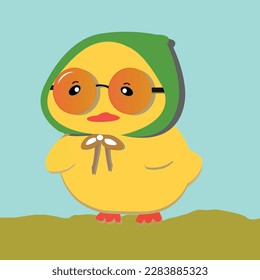 Cartoon of a duck vector image illustration icon and mascot