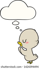 cartoon duckling with thought bubble