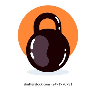 Cartoon dumbbell icon gym isolated concept. Vector flat graphic design element illustration