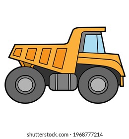 Cartoon dumper color variation for coloring page isolated on white background