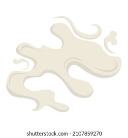Cartoon dust cloud. Comic cloud shape, spray air smoke, fog road, explosion bomb, car gas, puff magic effect, steam wind silhouette, spooky fume smog, neat gam explode bubbles. Vector illustration.