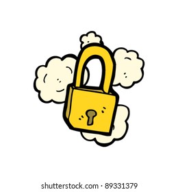 cartoon dusty old padlock
