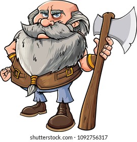 Cartoon dwarf warrior