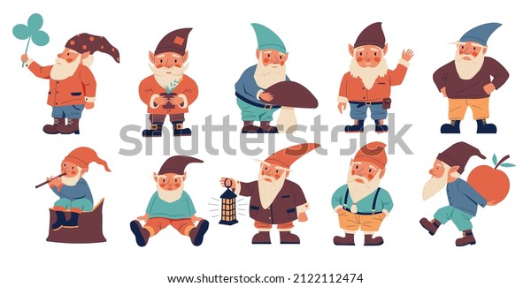 Cartoon Dwarves Cute Fairy Tale Characters Stock Vector (Royalty Free ...