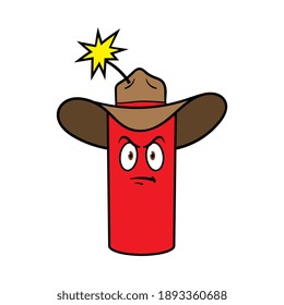 Cartoon-Dynamikfigur mit Cowboy-Hut