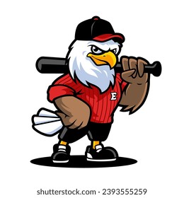 CARTOON EAGLE BASEBALL MASCOT DESIGN