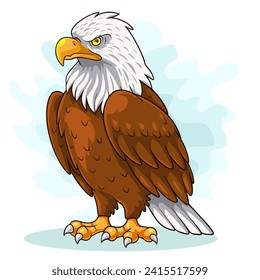 Cartoon Eagle bird on white background