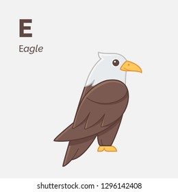 Cartoon eagle, cute character for children. Vector illustration in cartoon style.