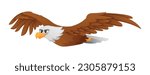 Cartoon eagle flying illustration isolated on white background