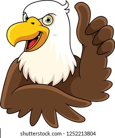 Cartoon eagle giving thumb up