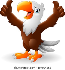 Cartoon eagle giving two thumbs up