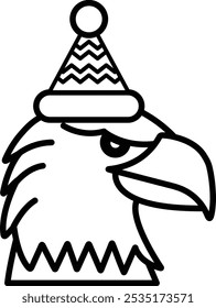 A cartoon eagle with a hat on its head