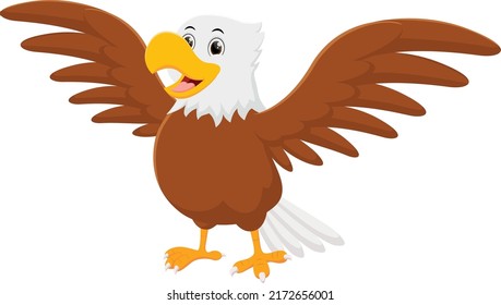 Cartoon eagle isolated on white background	
