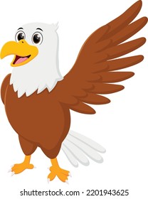 Cartoon eagle isolated on white background