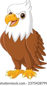 Cartoon eagle on white background