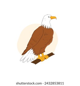 Cartoon eagle on white background vector illustration