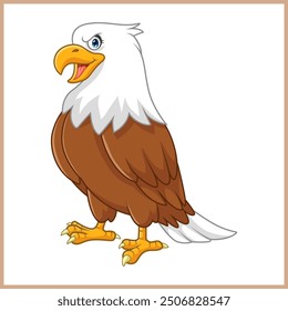 Cartoon eagle on white background