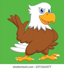 Cartoon eagle posing 2 character design illustration