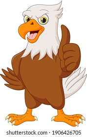 Cartoon eagle showing a thumb up