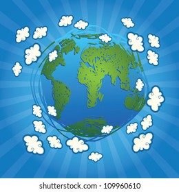 Cartoon Earth Clouds Stock Vector (Royalty Free) 109960610 | Shutterstock