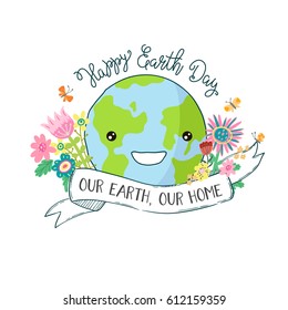Cartoon Earth Illustration. 