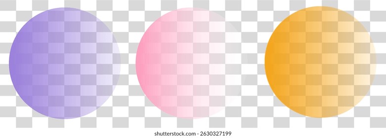 Cartoon Easter 3d with shadow set - solid vibrant colors oval vector shapes, decorative polka dots, striped diagonal lines drawing, cute geometric patterns on transparent background.